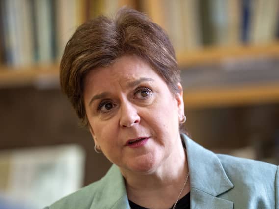 Nicola Sturgeon speaks to journalists