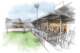 An artist impression of how the proposed stadium will look.