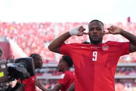 Cyle Larin celebrates