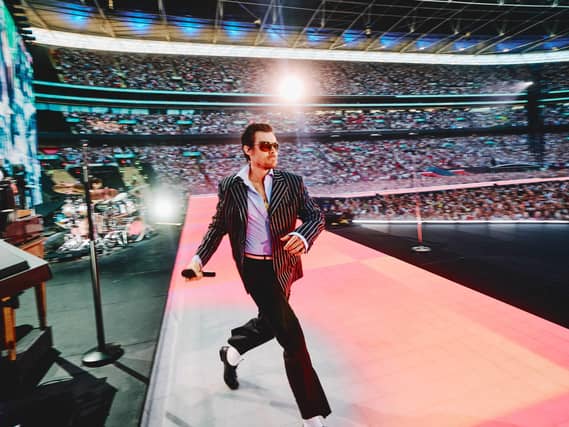 Harry Styles on stage at Wembley