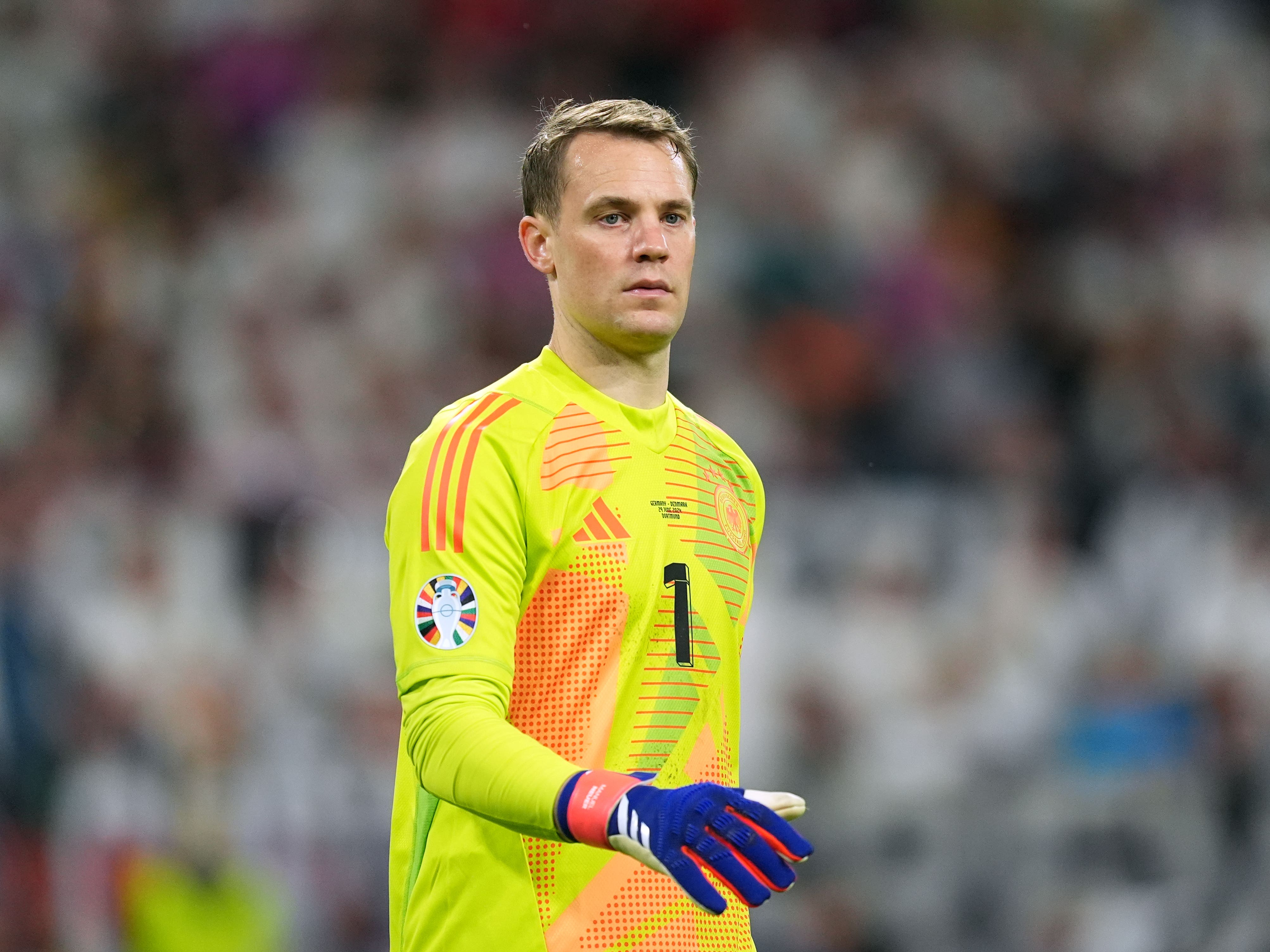 Germany goalkeeper Manuel Neuer during a game at Euro 2024
