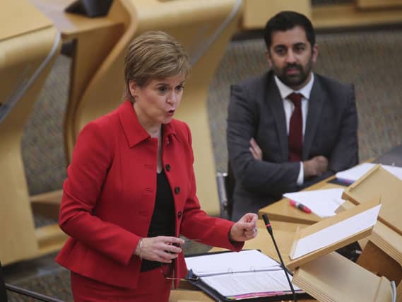 Nicola Sturgeon and Humza Yousaf in Holyrood in 2021