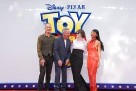 The cast of Toy Story 5 - Tim Allen, Tom Hanks, Joan Cusack and Greta Lee (Yui Mok/PA)