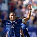 Kylian Mbappe celebrates