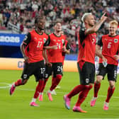 Marko Arnautovic celebrates his late penalty
