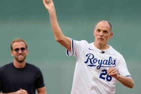 England boss Thomas Tuchel throws the ceremonial first pitch