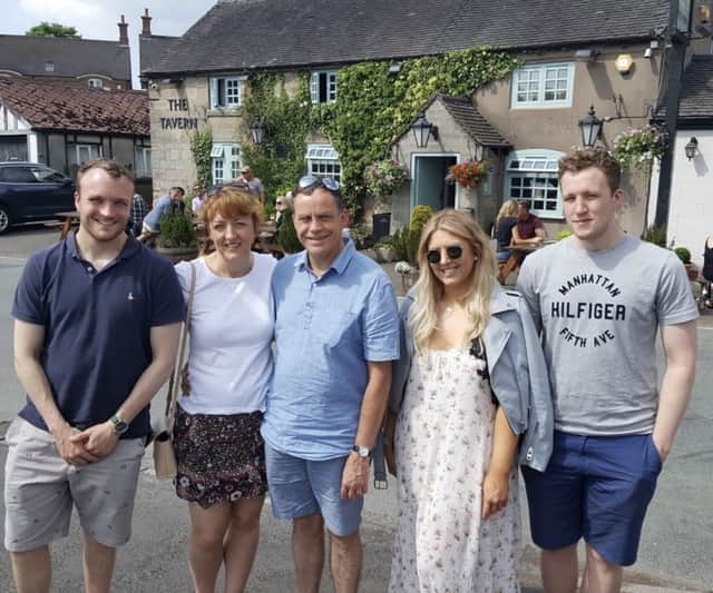 The late Anthony Lane, pictured right, with parents Paul and Penny Lane, brother Richard and sister Kat