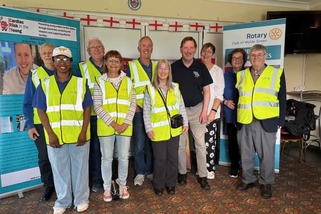 Rotary members and volunteers with incoming assistant Governor Jon Meadows and his wife Kim