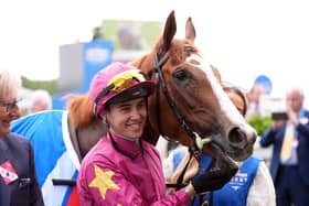 Dylan Browne McMonagle with Thundering On after winning the Betfred Oaks