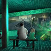 CGI shows how the proposed tunnels attraction underneath Stourbridge Glass Museum could look