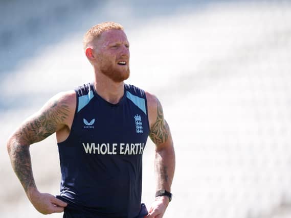 Ben Stokes during a nets session
