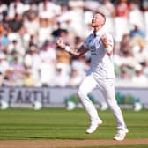 Ben Stokes celebrates the wicket of New Zealand's Tom Latham