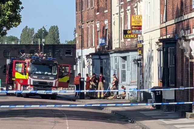 Firefighters at the scene in Walsall
