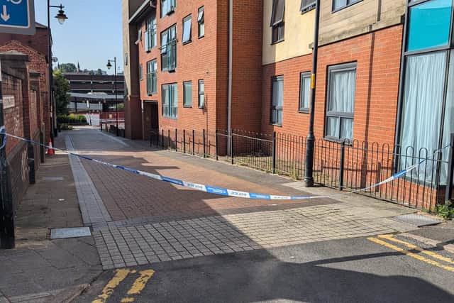 A police cordon at the fire scene 