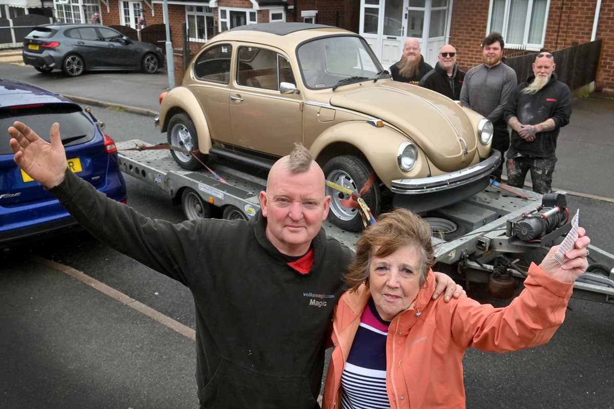 Watch widow's emotional reaction as late husband's Volkswagen is restored ...