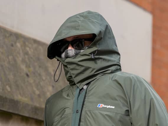 Co-defendant Jonathan Kirk arriving at Minshull Street Magistrates’ Court, Manchester