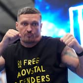 Oleksandr Usyk during an open workout