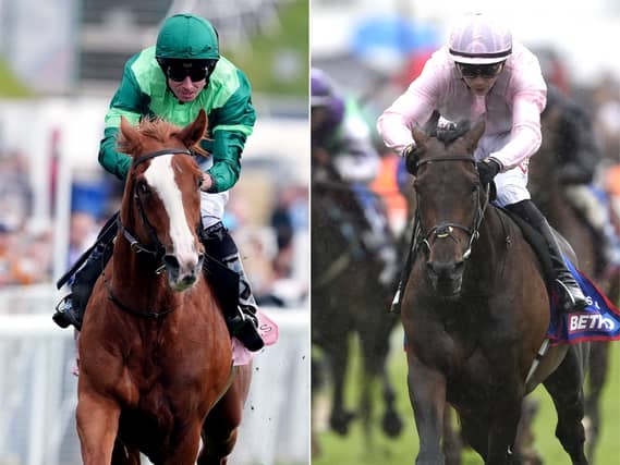 Benvenuto Cellini (left) and Christmas Day will clash in the Irish Derby