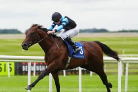 Giant Sequoia and Ryan Moore on their way to winning at the Curragh