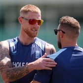 England captain Ben Stokes (left) with head coach Brendon McCullum during a nets session at Trent Bridge on Tuesday