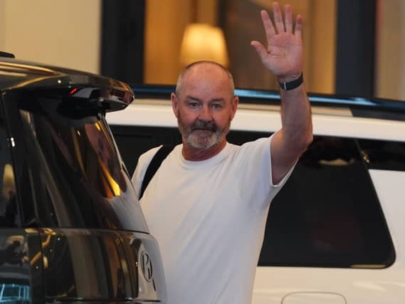 Steve Clarke leaving the Scotland team hotel in Charlotte, North Carolina