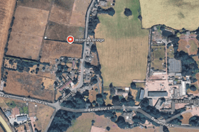 Satellite image of the impacted roads in Staffordshire