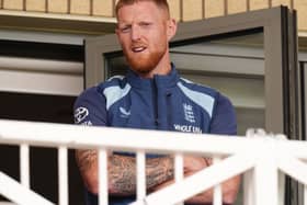 England captain Ben Stokes watches from the Trent Bridge balcony on day five of the third Test against New Zealand