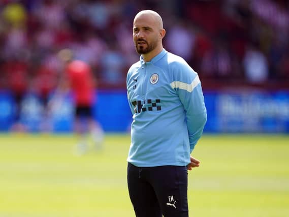 Enzo Maresca as a Manchester City assistant coach in 2023