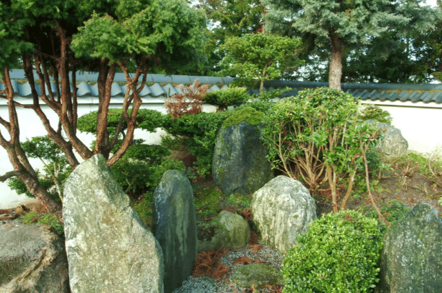 The quaint garden offers many a chance to take a small moment in tranquility