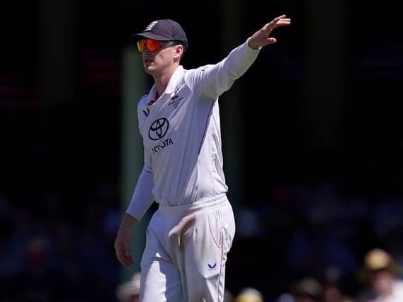 Harry Brook takes over the captaincy and directs England's fielders with Ben Stokes off the ground during last winter's Ashes