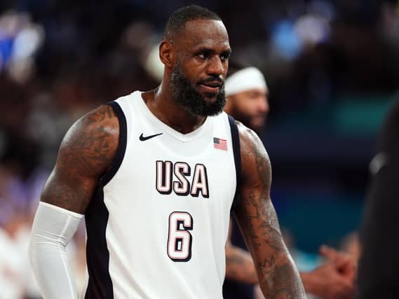 LeBron James playing at the Paris 2024 Olympics