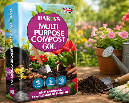 The Hardys 60L Multi Purpose Compost is suitable for seeds, containers, raised beds and indoor plants