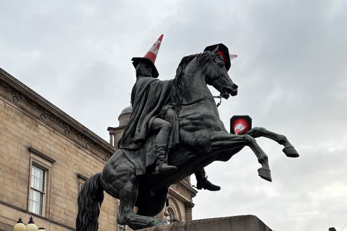 Putting cones on statues is in good humour but a safety hazard ...