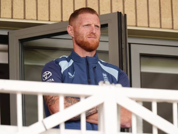 England’s Ben Stokes on the balcony at Trent Bridge
