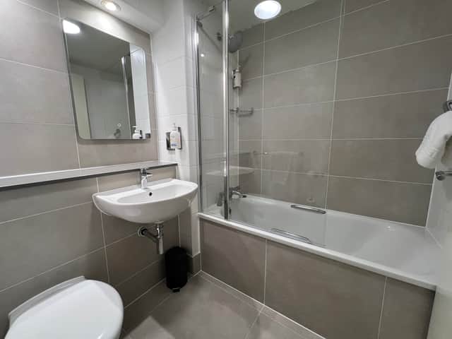 All of the bathrooms have been renovated at the Garner Hotel Wolverhampton