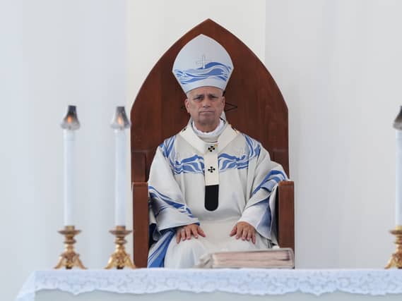 The Pope in his vestments during mass