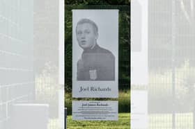 The new memorial pays tribute to Joel Richards's football life and spirit