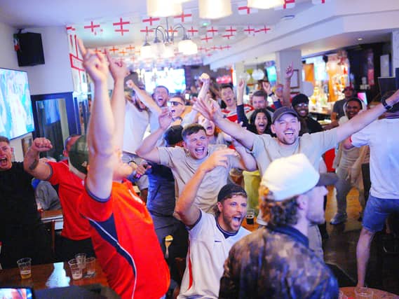 Fans watching England v Mexico