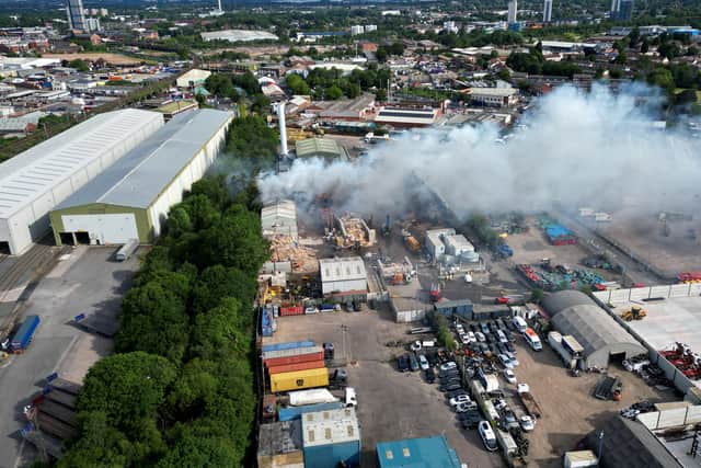 The scene of a fire off Cross Street, Wolverhampton.