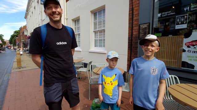 Dad Chris, 42, with sons Elliott and Phin, who live in Norway