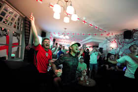 Fans watching England v Mexico