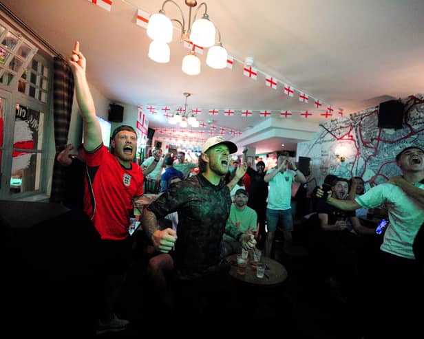 Fans watching England v Mexico