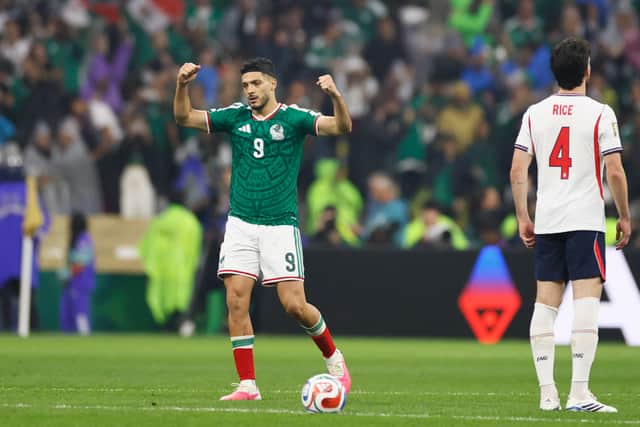 Raul Jimenez scores a penalty against England