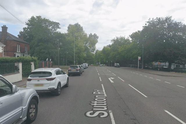 Sutton Road, near to where the incident took place
