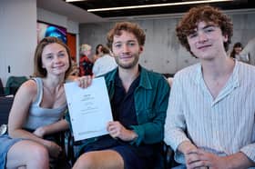 Actors Jessica Barden, Toby Regbo and Harry Gilby at a read through of The Cadburys
