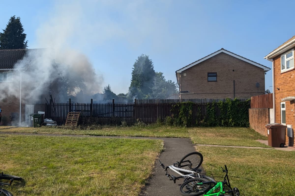 Smoke billowing from garden as fire crew called to Wolverhampton home