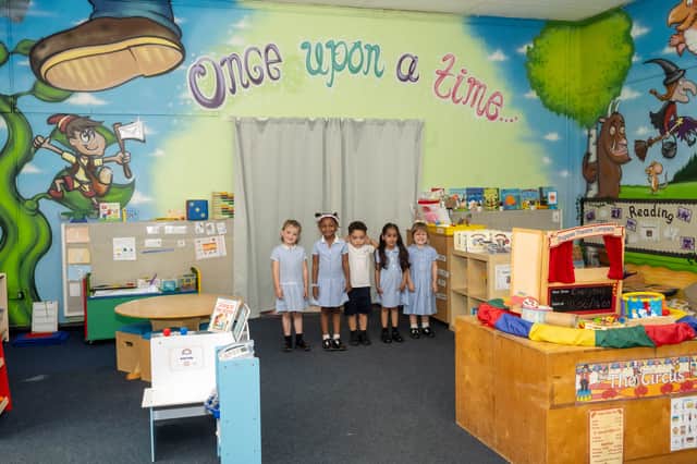 The learning areas are light and bright for the youngsters