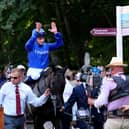 William Buick celebrates aboard Rebel’s Romance