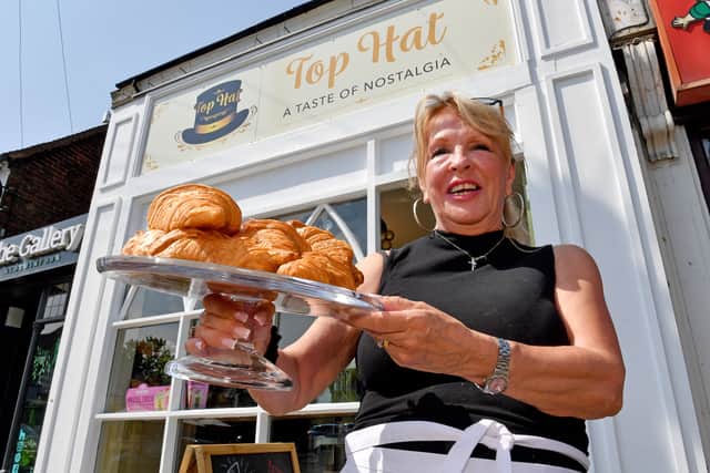 New cafe Top Hat cafe opens in Hagley Road, Oldswinford, Stourbridge. Pictured: Owner Sharon Jeavons