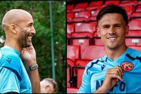 Walsall head coach Lee Grant (left) and new goalkeeper Jed Ward (right).